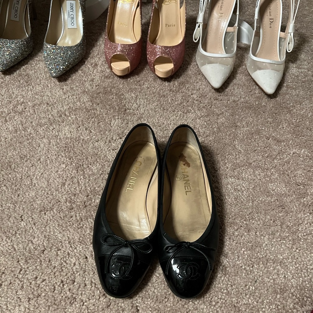 Chanel classic leather ballet flats, Size 36.5